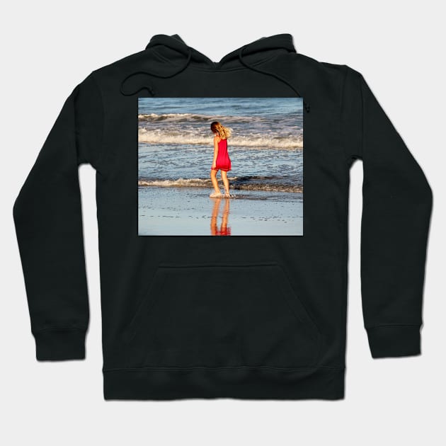 Little Girl On The Beach Hoodie by Cynthia48